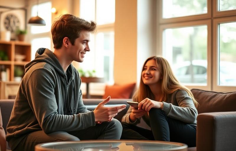 Mentor in gesprek met een leerling