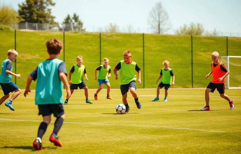 Jonge spelers tijdens een training